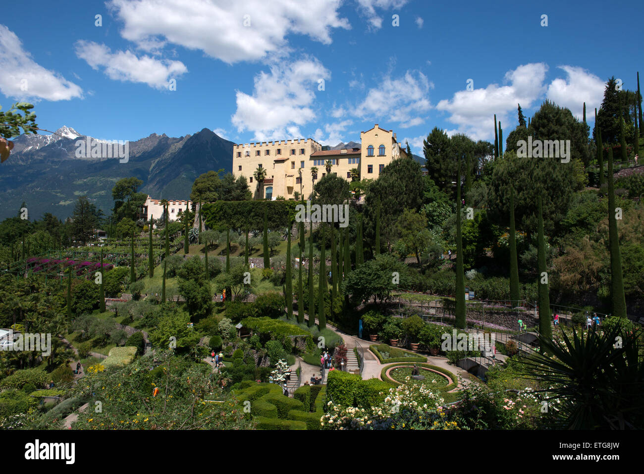 Die Gärten von Trauttmansdorff Schloss Meran, Südtirol, Italien Stockfoto
