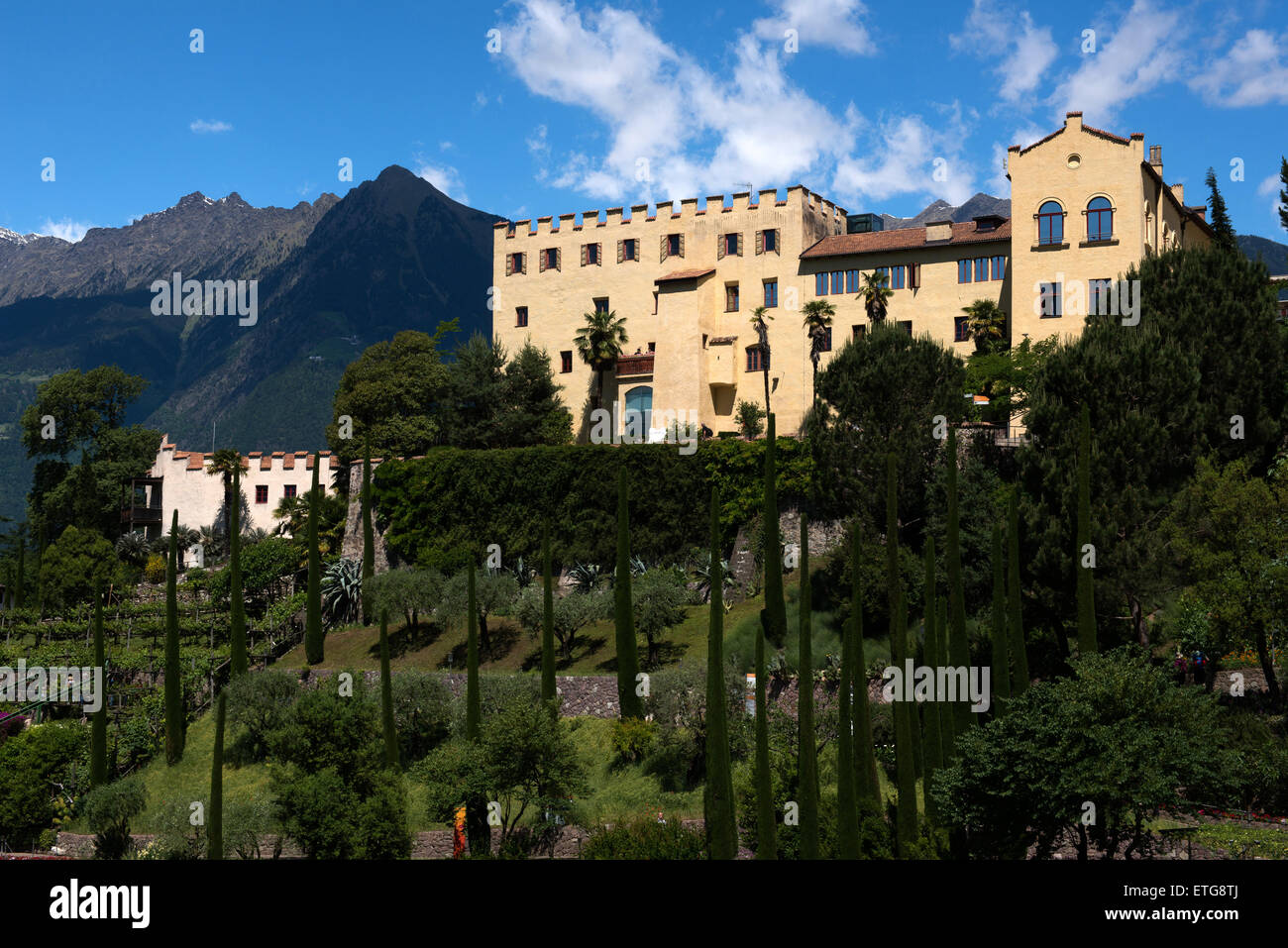 Die Gärten von Trauttmansdorff Schloss Meran, Südtirol, Italien Stockfoto
