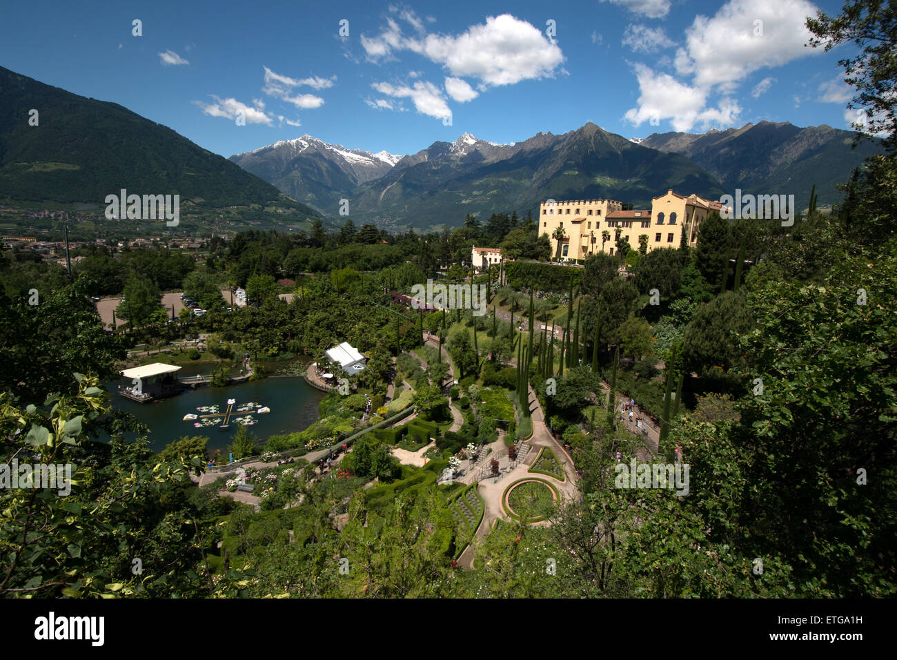 Die Gärten von Trauttmansdorff Schloss Meran, Südtirol, Italien Stockfoto