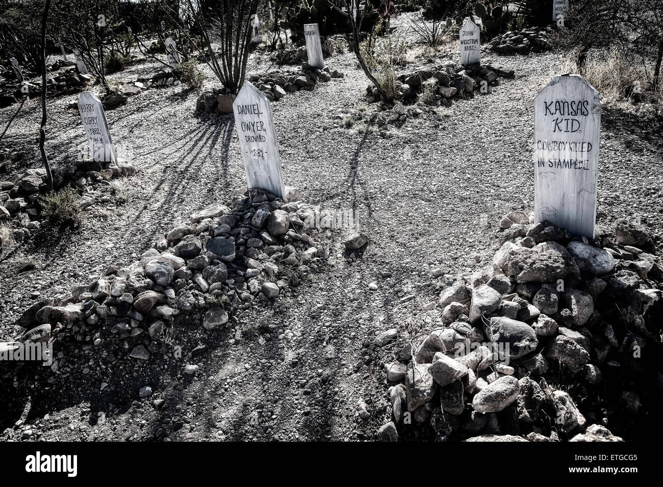 Das Boot Hill Friedhof in Tombstone, Arizona. Stockfoto