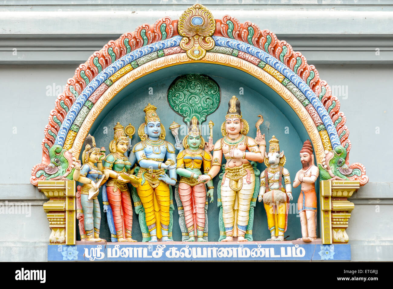 Statuen am Pillaiyar Kovil hindu-Tempel in Kandy, Sri Lanka Stockfoto