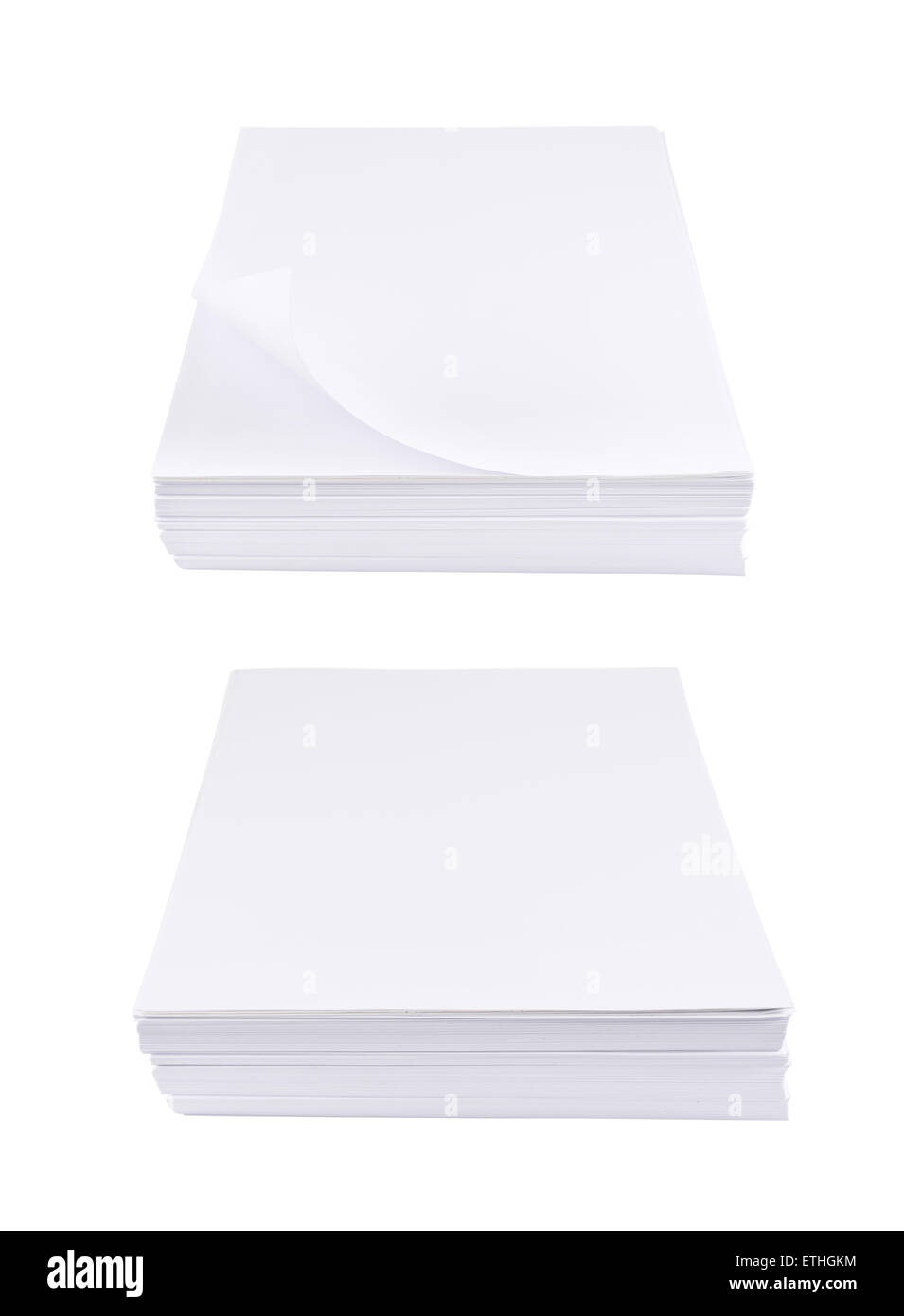 Stapel von a4 Blatt weißes Papier Stockfoto