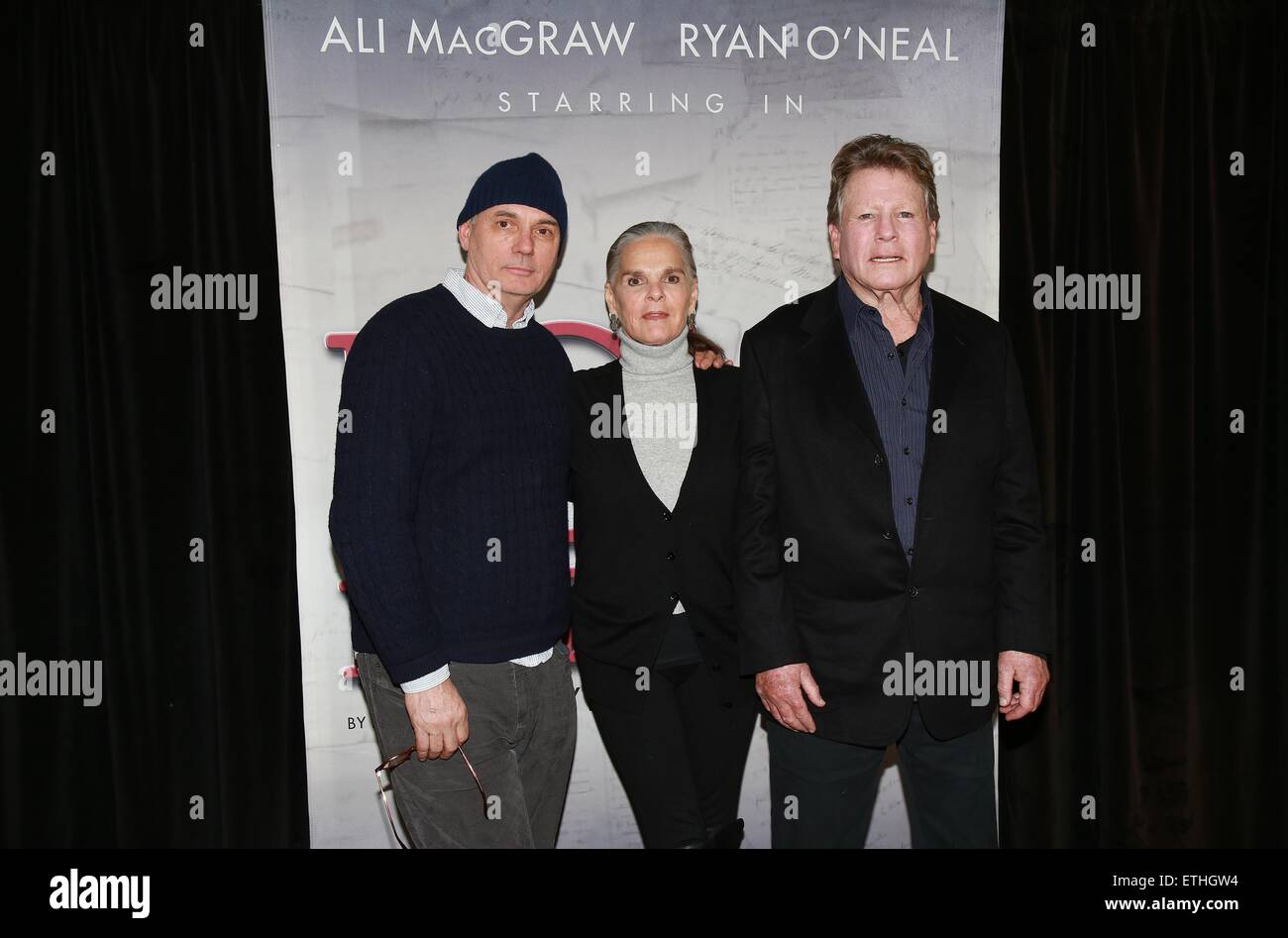 Die Stars des Films 1970 Liebesgeschichte vereinen während der Proben für die kommende Tour-Produktion von Love Letters, Shetler Studios.  Mitwirkende: Gregory Mosher, Ali MacGraw, Ryan O'Neal wo: New York, New York, Vereinigte Staaten von Amerika bei: Kredit-24. Februar 2015: Joseph Marzullo/WENN.com Stockfoto