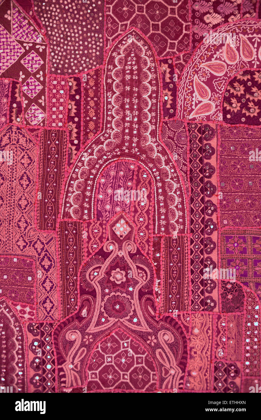 Detail der Rajasthani Textil, Jaisalmer, Rajasthan, Indien Stockfoto