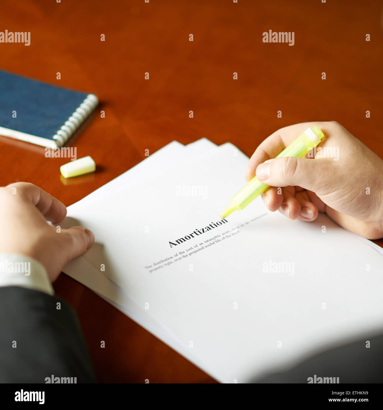 Amortisation Definition Zusammensetzung Stockfoto