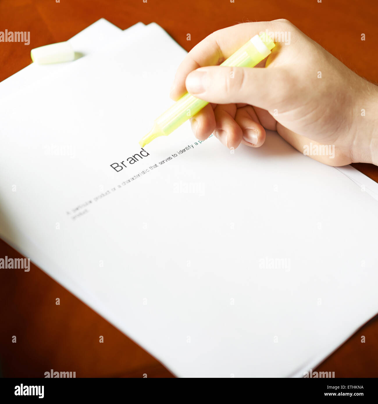 Marke Definition Komposition Stockfoto