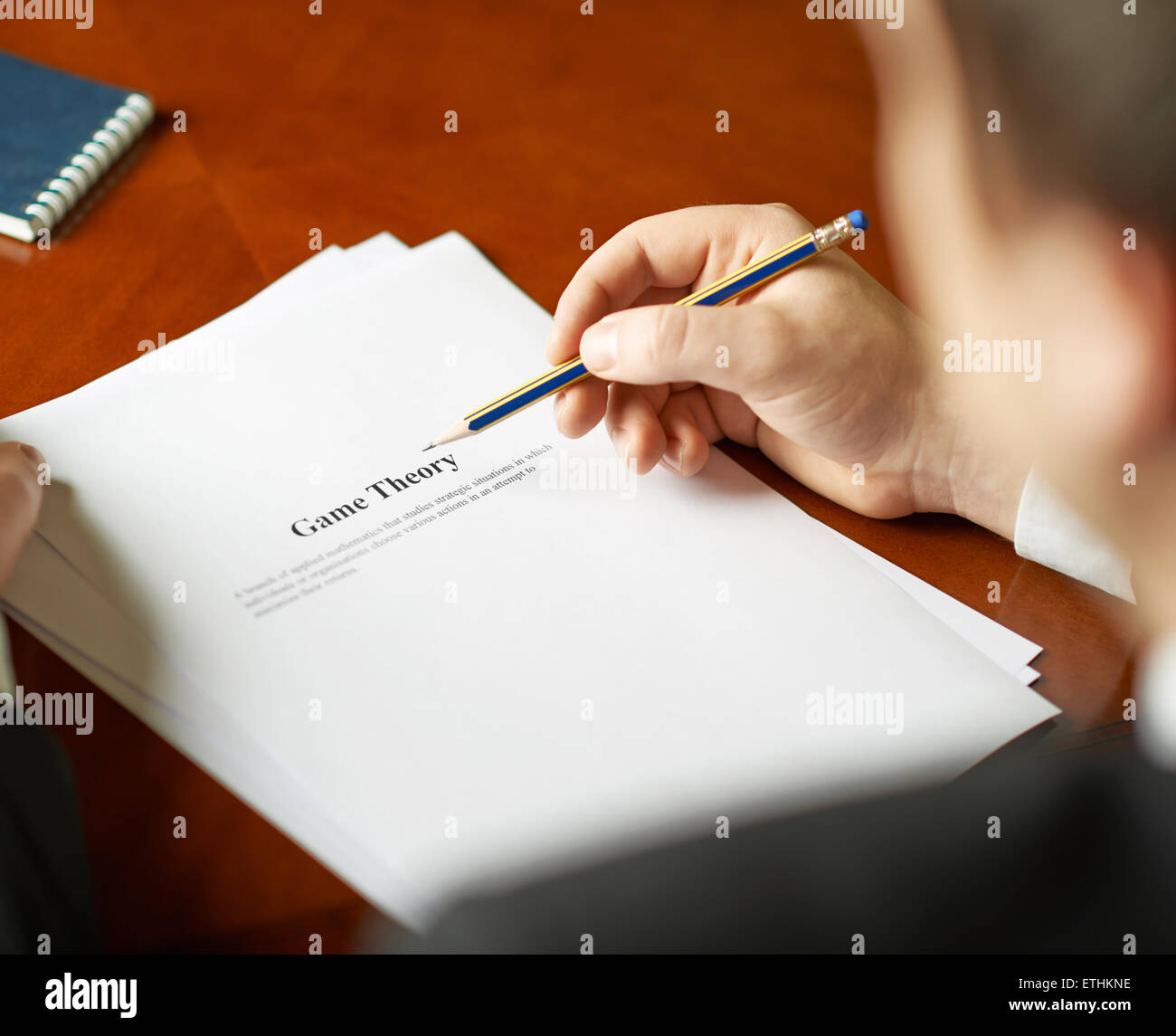 Spieltheorie-Definition-Zusammensetzung Stockfoto