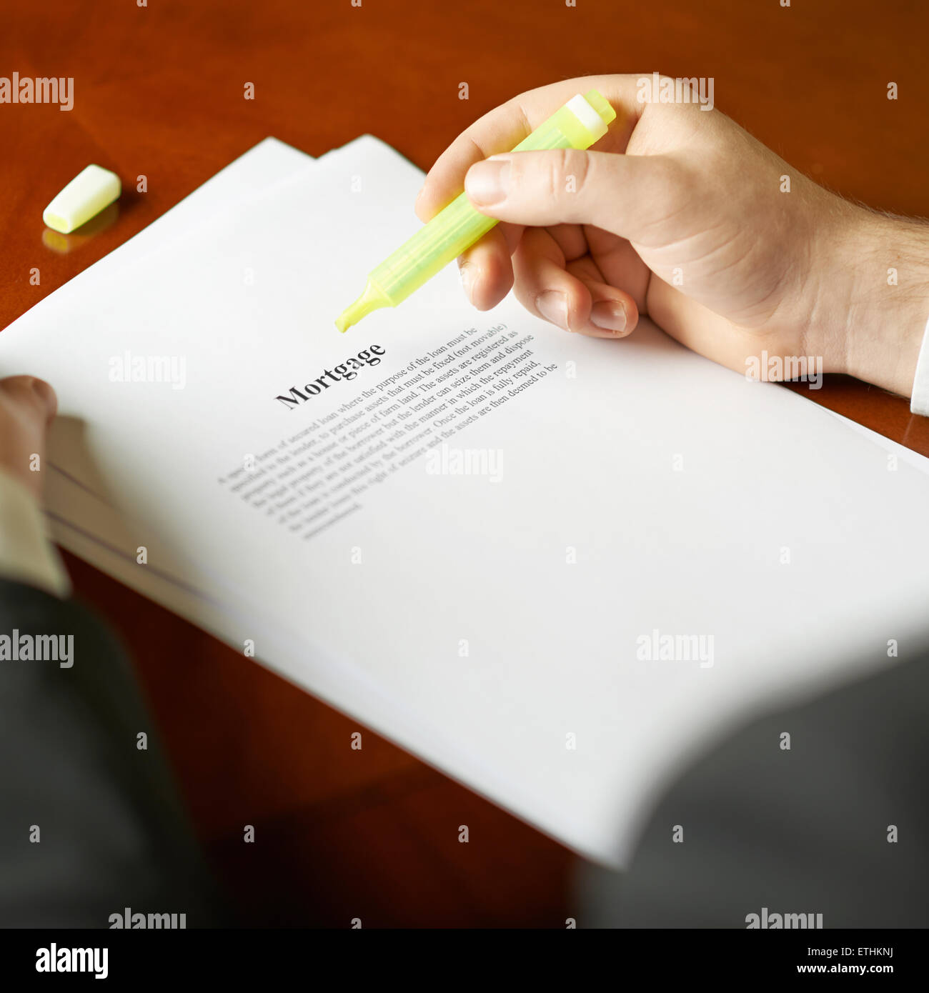 Hypothek Definition Zusammensetzung Stockfoto