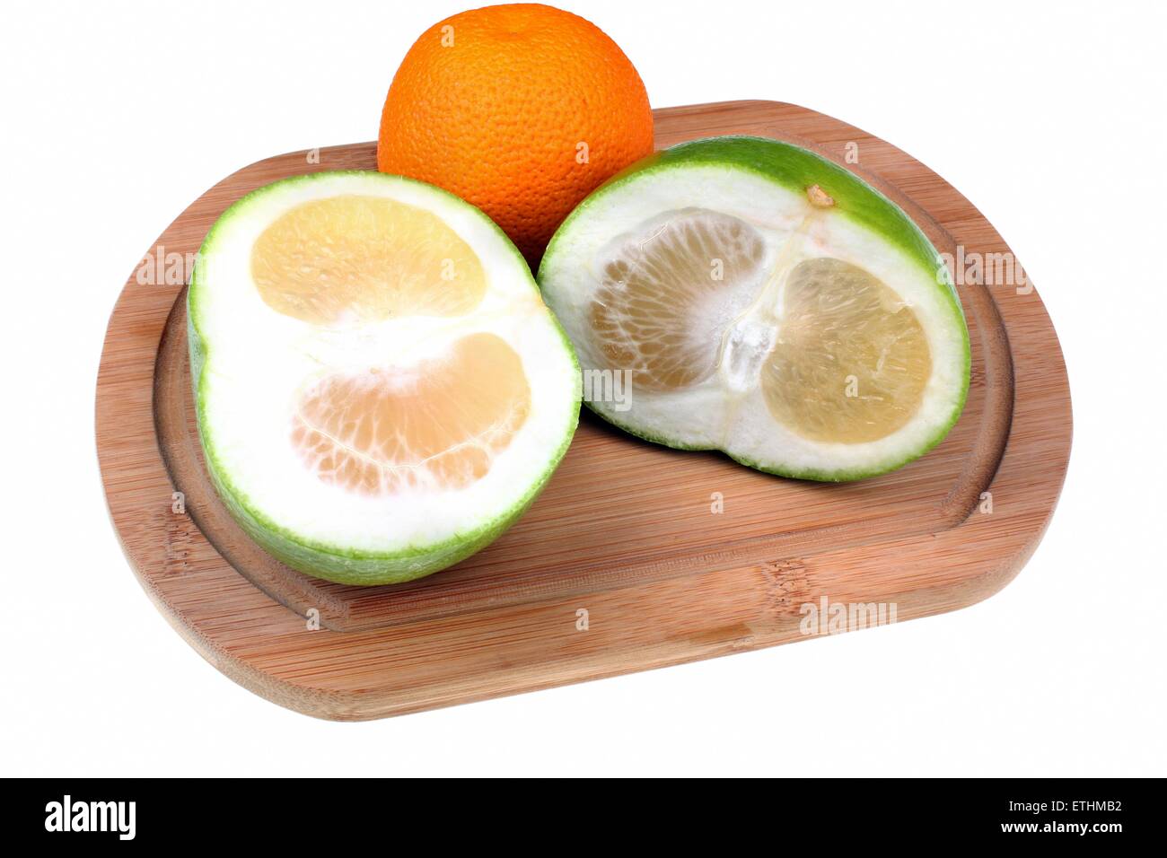 Mein süßer und Orange auf weißem Hintergrund Stockfoto