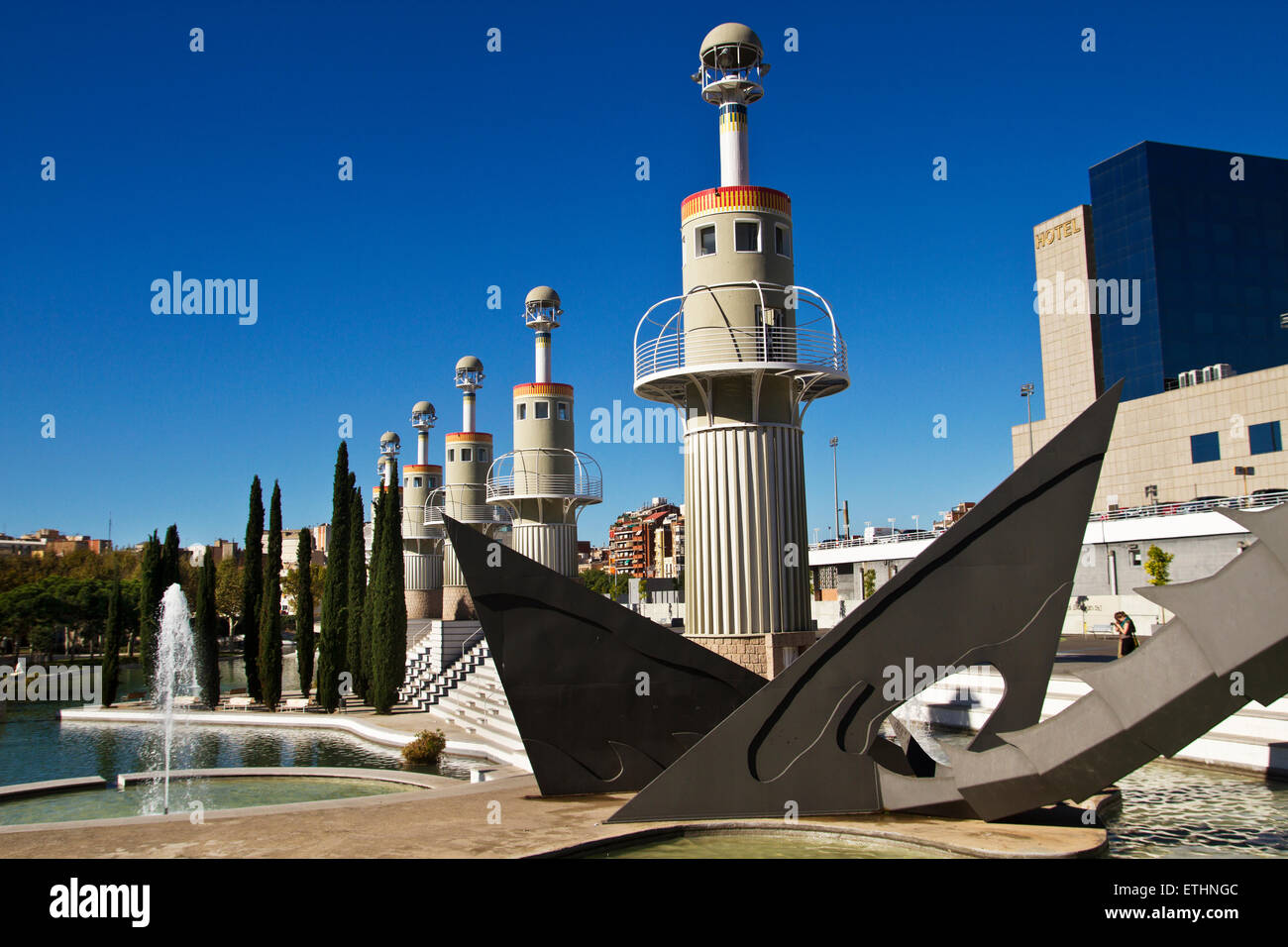 Parc De La Espanya Industrial, von Luis Peña Ganchegui. 1985. Barcelona. Stockfoto