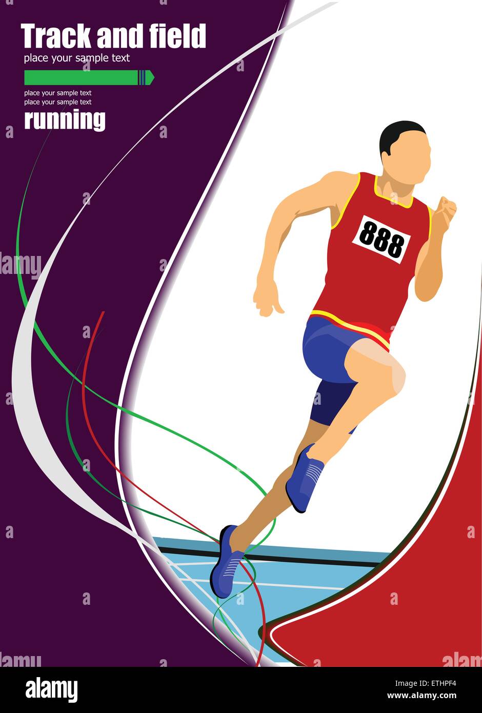 Mittel-und Langstreckenläufer. Kurzstrecken-Läufer. Vektor-illustration Stock Vektor