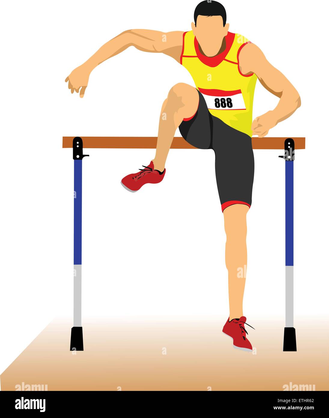 Mann läuft Hürden. Vektor-illustration Stock Vektor