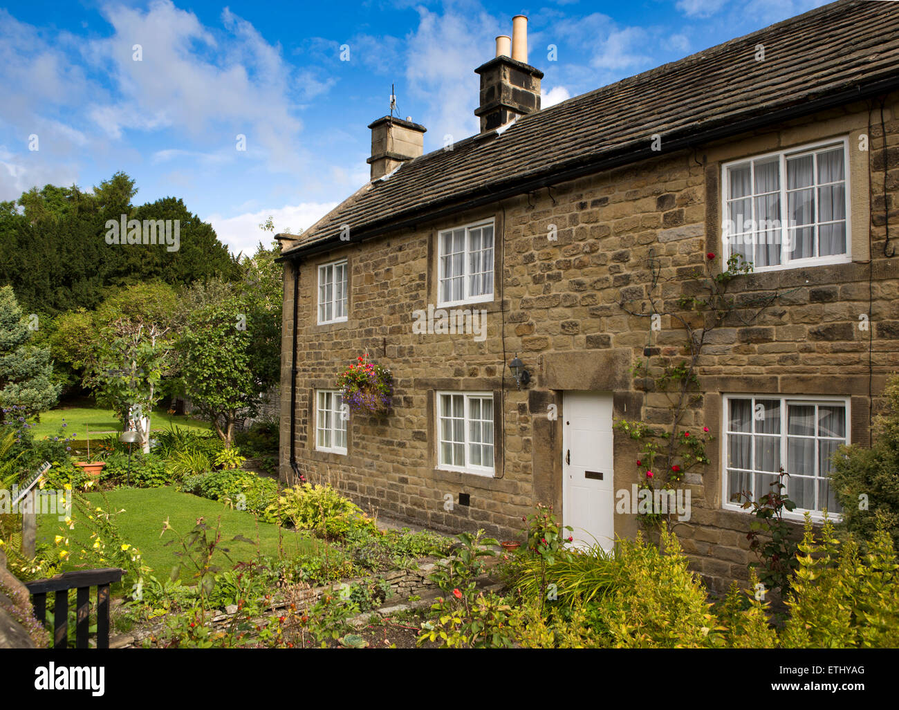 Großbritannien, England, Derbyshire, Eyam, Church Street, Pest Cottage, wo George Viccars, erstes Opfer lebten Stockfoto