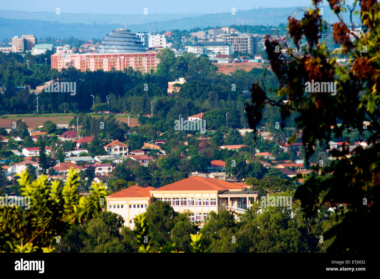 Ansicht der südöstlichen Vororte von KN 7 Avenue, Kigali, Ruanda Stockfoto