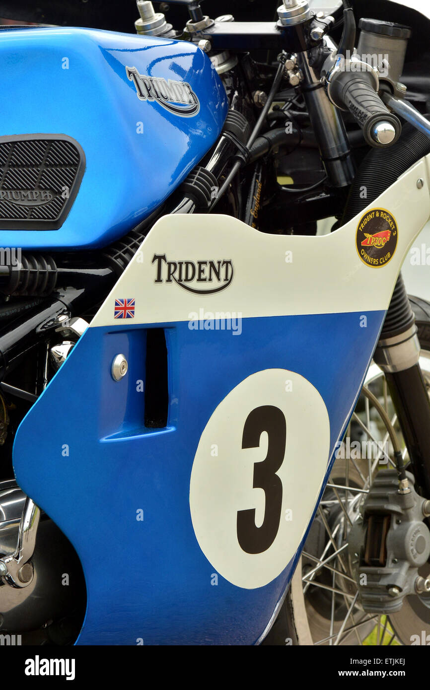 Historischen Motorrad-Rennsport. Classic Racing Motorradclub CRMC - Classic Bike Rennen treffen... Croft Circuit Darlington 2016 Stockfoto