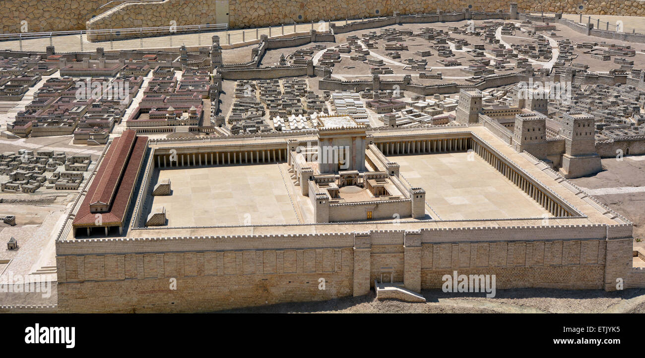 JERUSALEM 19 MAR 2015Second Tempel Modell des alten Jerusalem