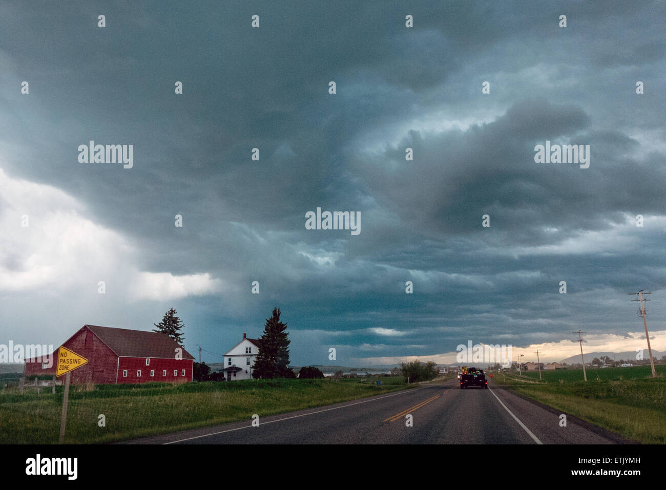 Wolken vor einem Sturm draußen Bozeman Montana USA Stockfoto