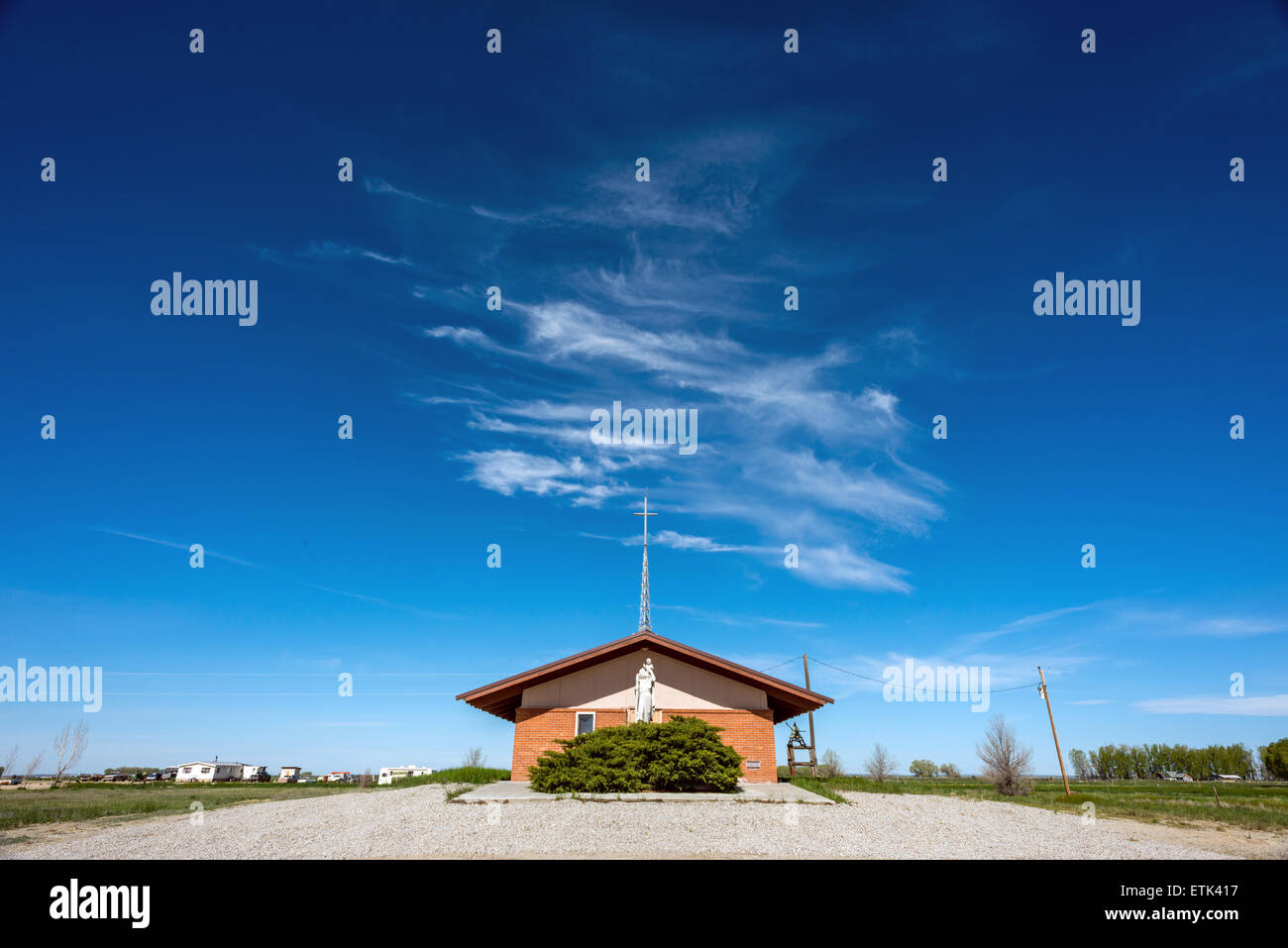 Kirchengebäude im ländlichen Wyoming USA Stockfoto