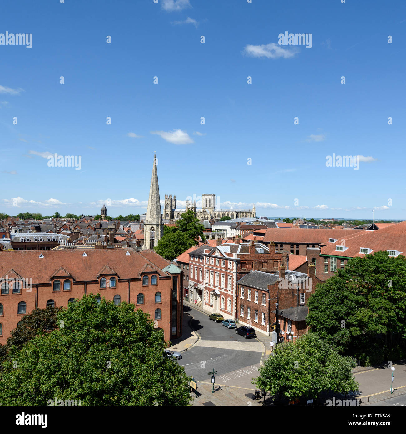 Ansicht von York von der Spitze des Turms Cliffords Stockfoto