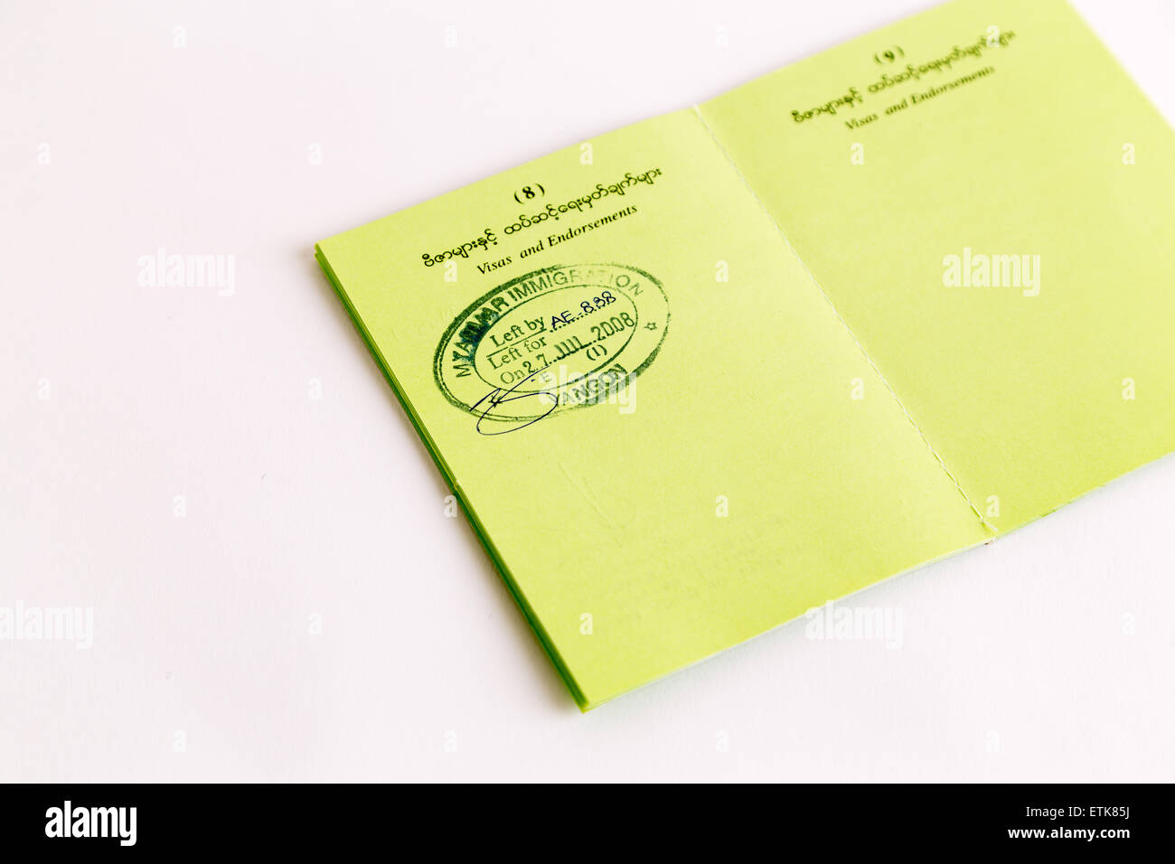 Personalausweis für Bürger von Myanmar Stockfoto