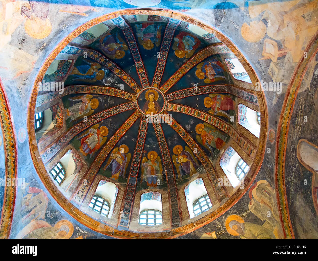 Innenansicht der "Kirche des Heiligen Erlösers in Chora" (Kariye Camii) in Istanbul. Mosaik von unbekannten Künstlers Betwee abgeschlossene Arbeit Stockfoto