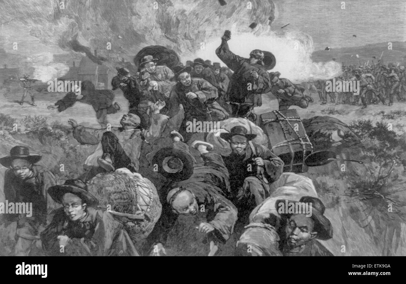 Das Massaker von den Chinesen in Rock Springs, Wyoming, 1885 Stockfoto