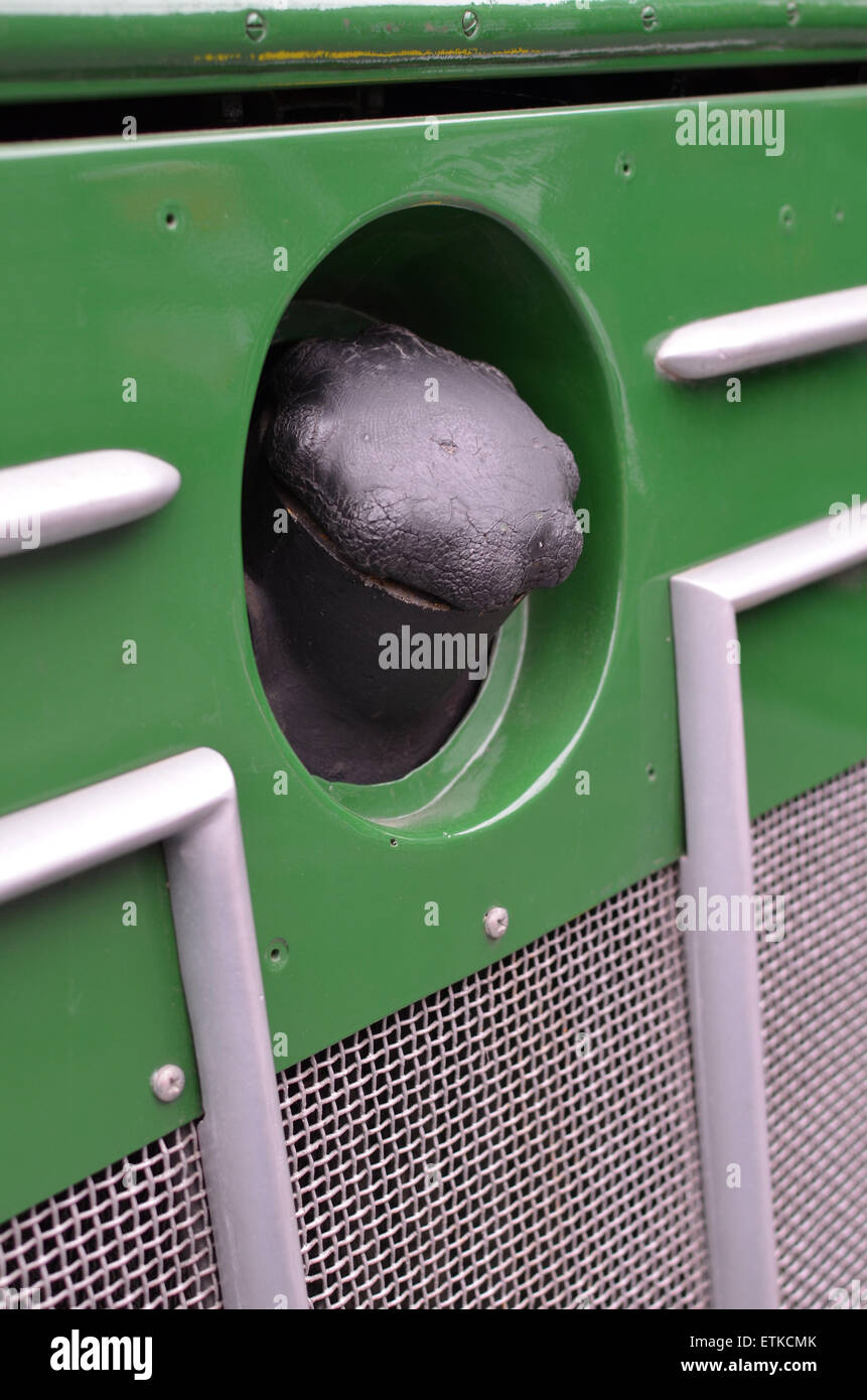 Vintage britische öffentliche Verkehrsmittel Bus Diesel Tankdeckel. Stockfoto