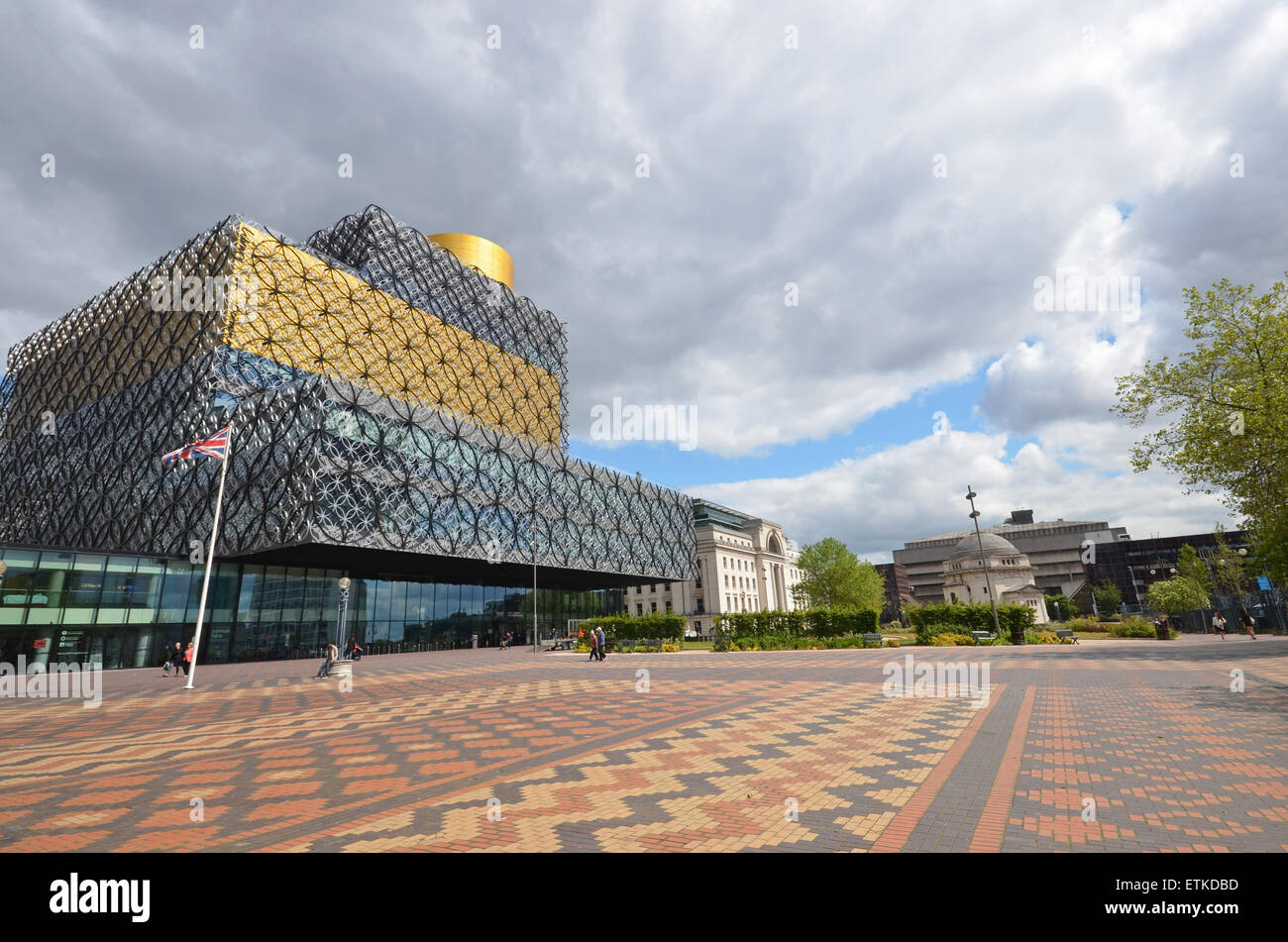 Birmingham-Bibliothek und Centenary Square Stockfoto