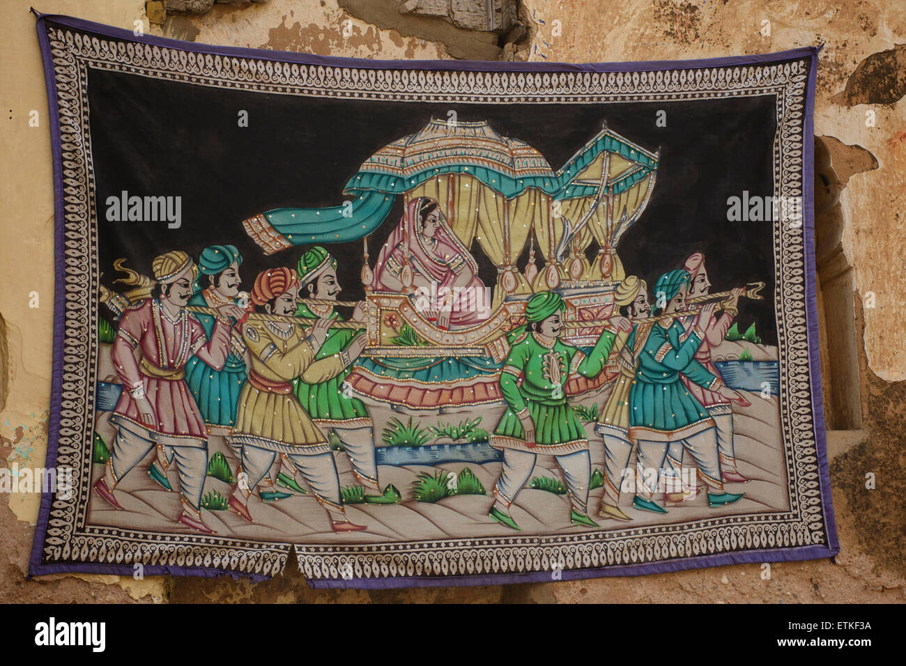 Indische Textilindustrie Souvenir. Mandawa, Shekawati Region, Rajasthan Indien Stockfoto