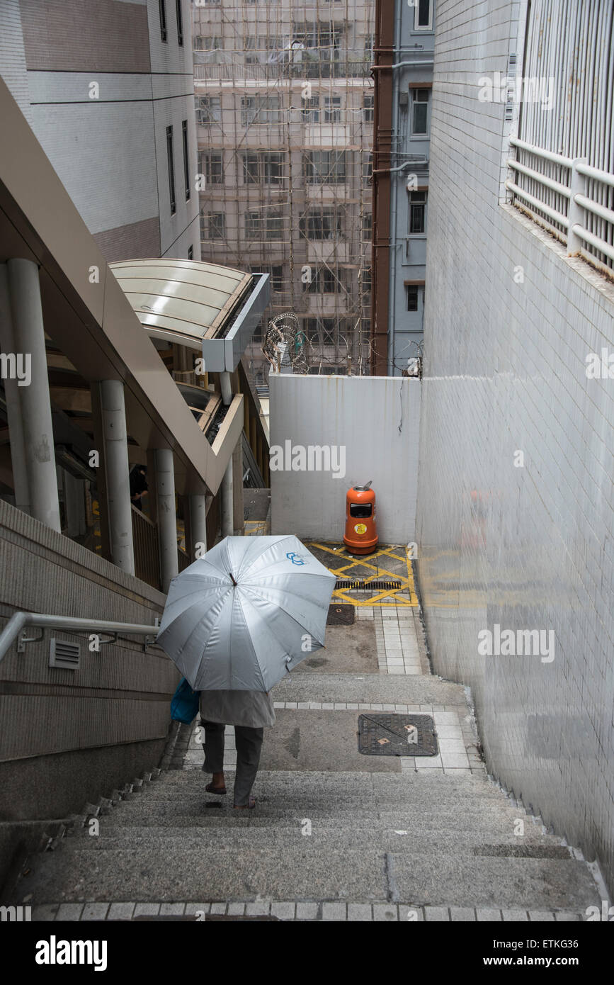 Flecken von Regen in Hong Kong. Stockfoto