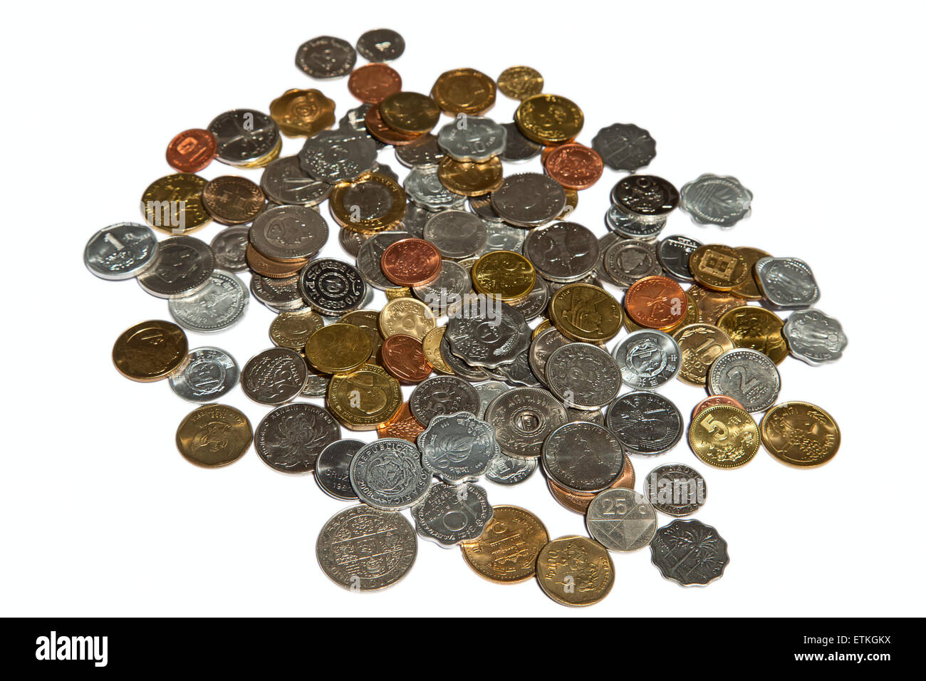 Sammlung von alten Umlauf Münzen Stockfoto