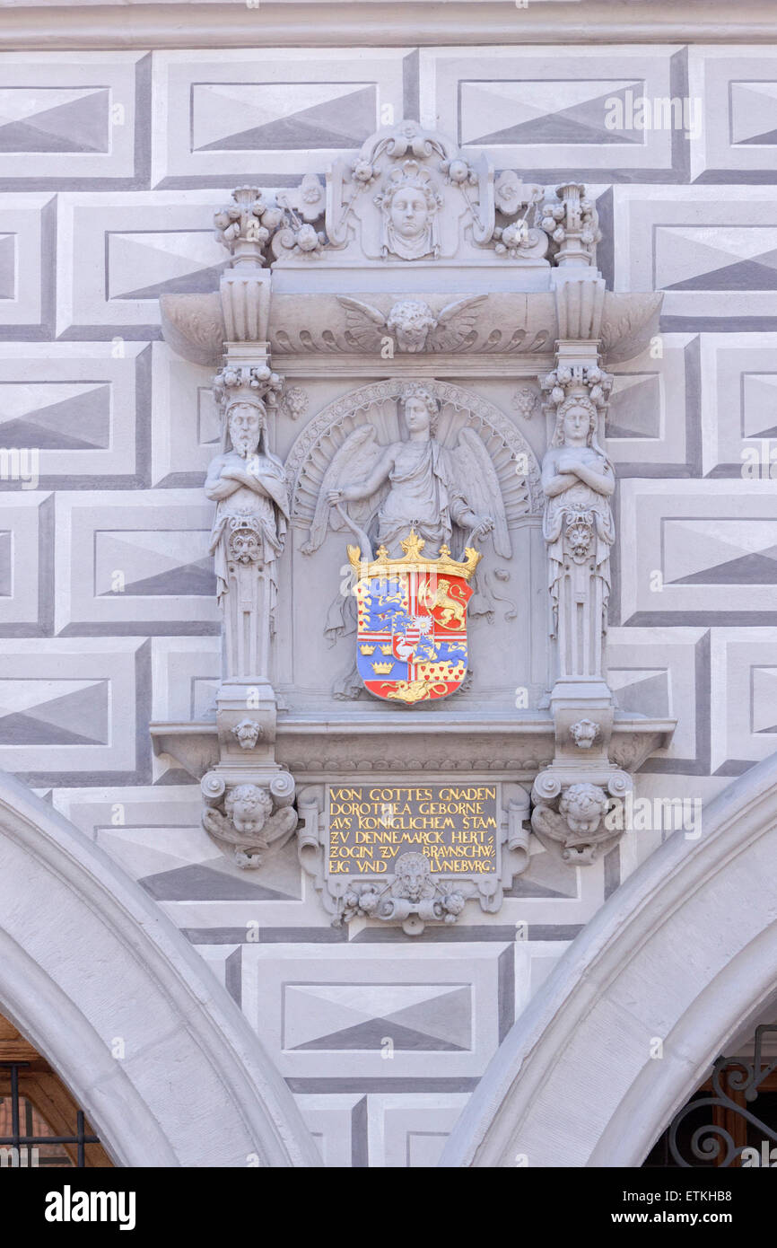 Wappen, Rathaus, Celle, Niedersachsen, Deutschland Stockfoto