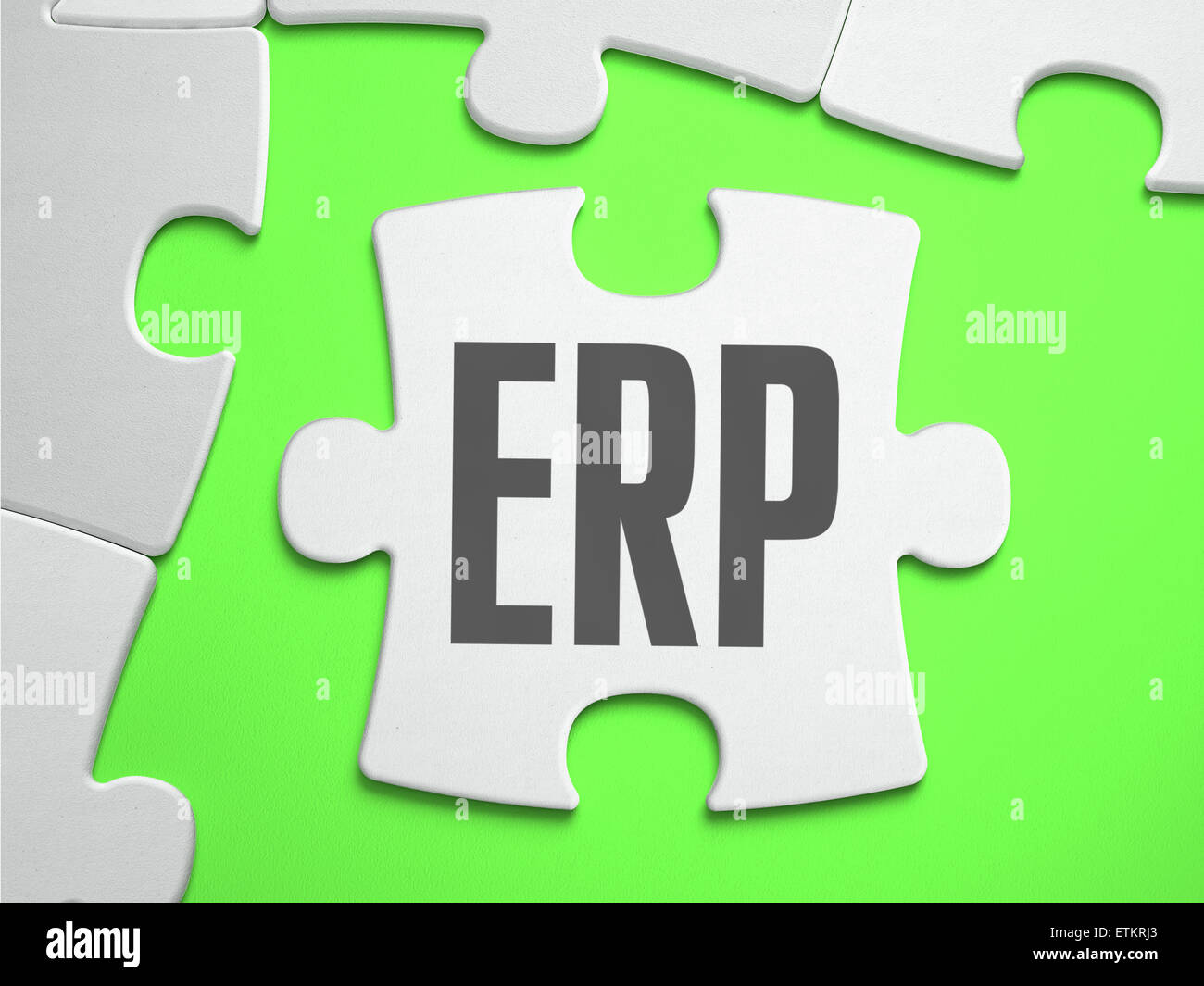 ERP - Puzzle mit fehlenden Teile. Stockfoto