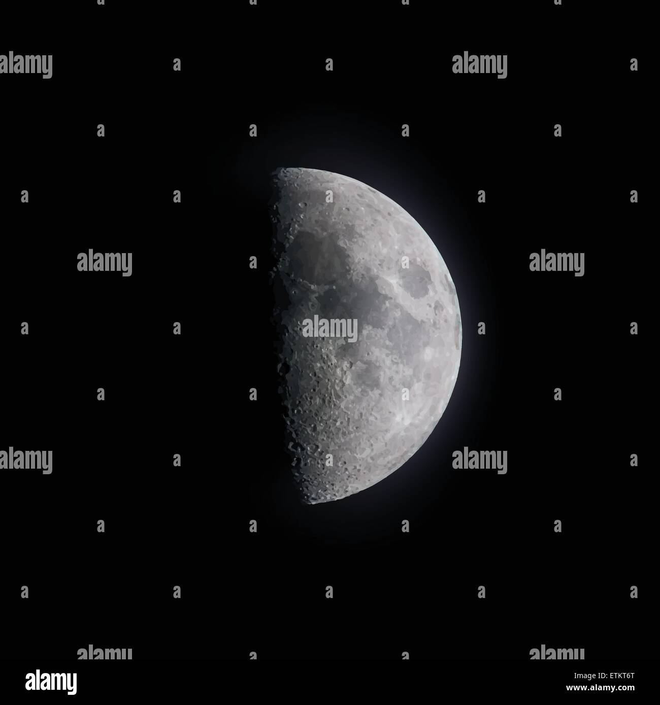 Vektor-Illustration der Mondsichel in klaren Sommernacht. Stock Vektor