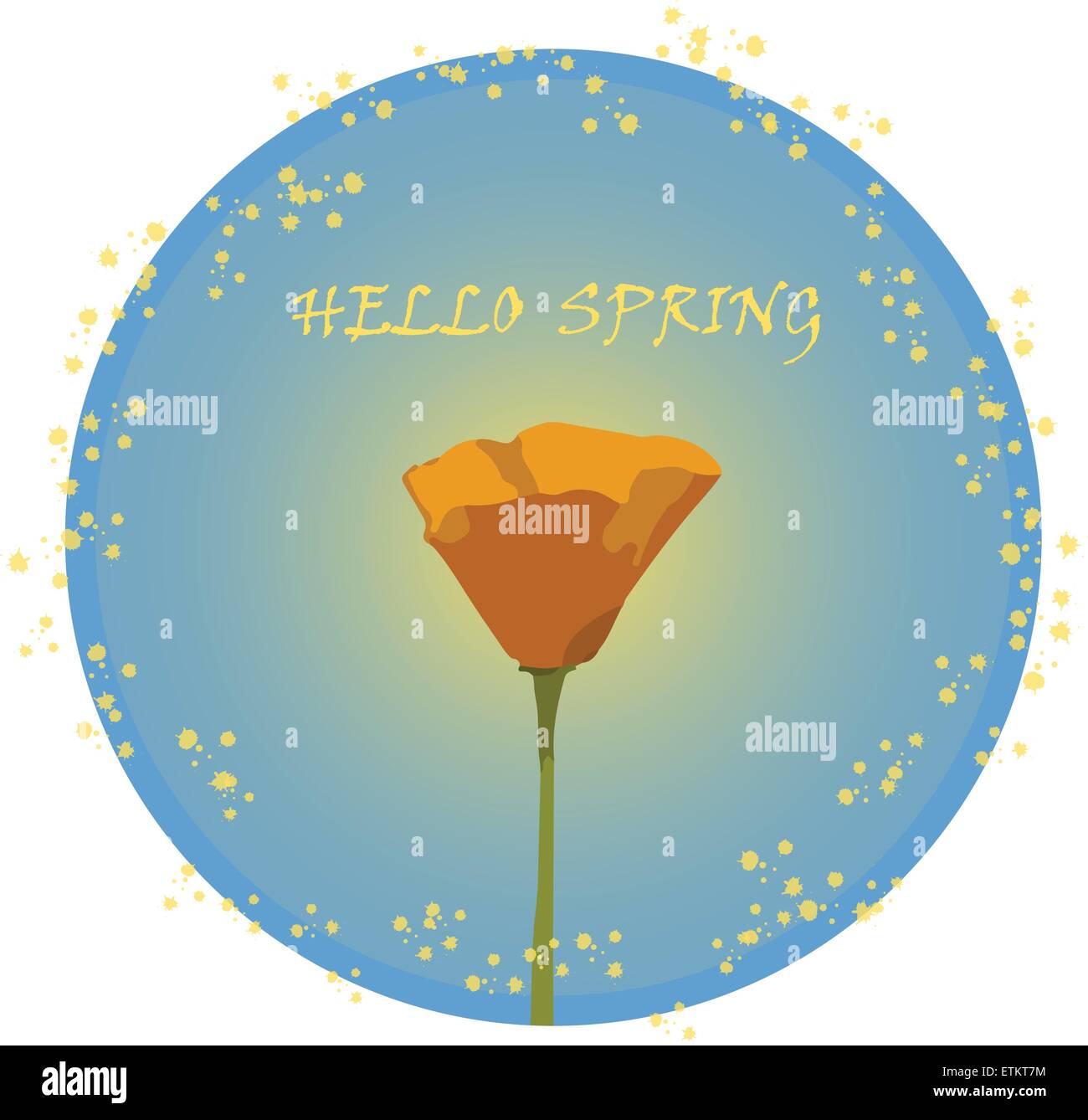 Hallo Frühling Zeichen oder Emblem Vektor-Illustration mit Blume-Thema. Kreatives Design für Frühjahr Vertrieb, Banner, Werbung. Stock Vektor