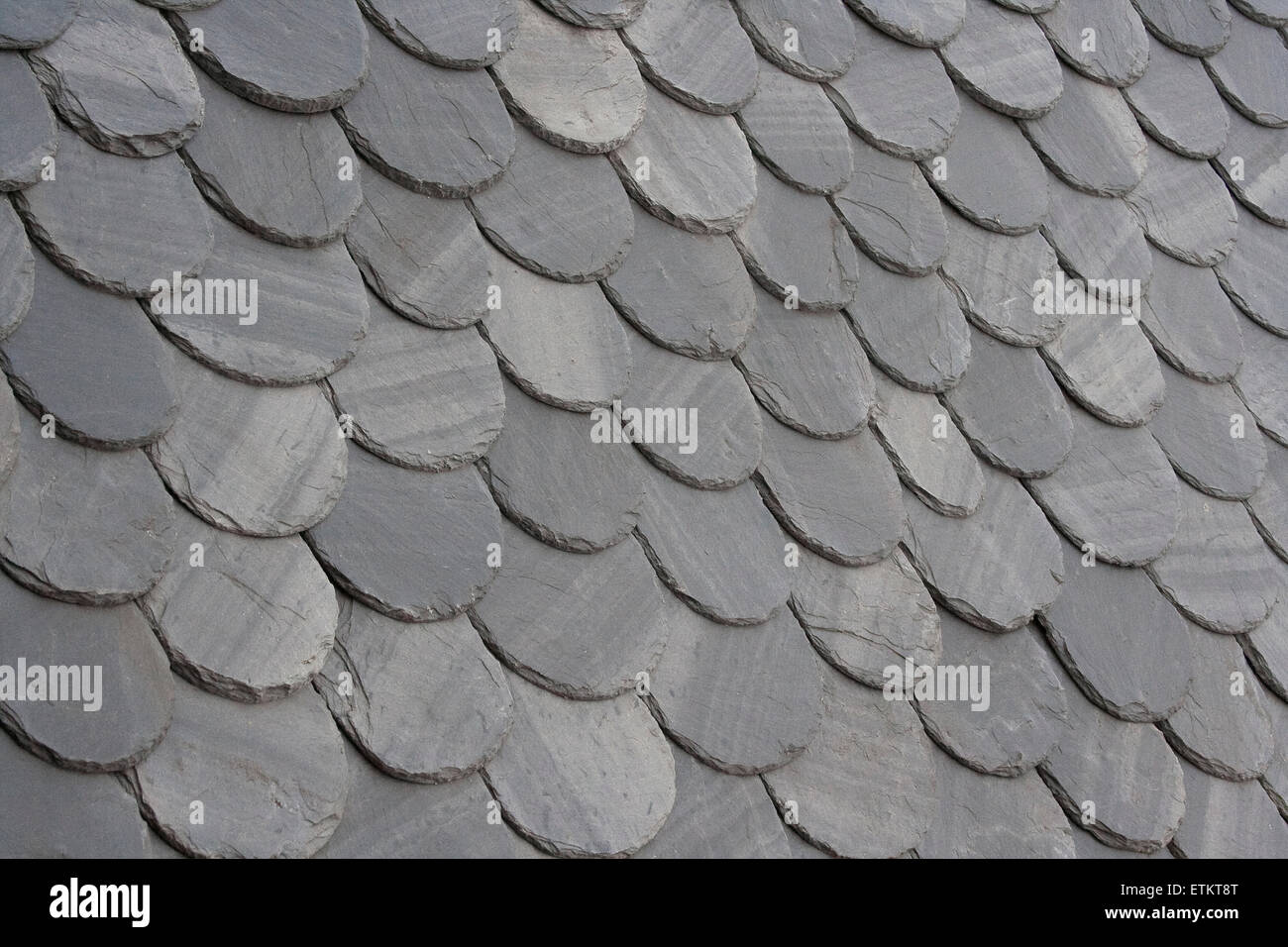 Schieferplatten auf eine Dachfläche von Carcassonne-Schloss in Frankreich, in der Nähe des Canal du Midi, machen eine schöne Textur Stockfoto