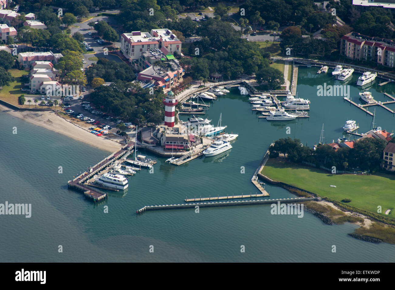 Luftaufnahmen von Bootfahren Gemeinschaft USA Stockfoto