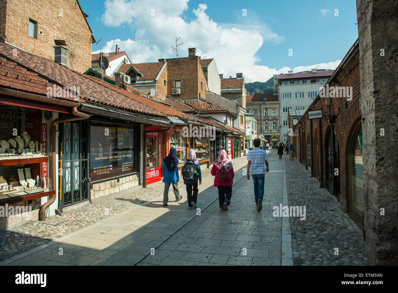 Baščaršija in Sarajevo Stockfoto