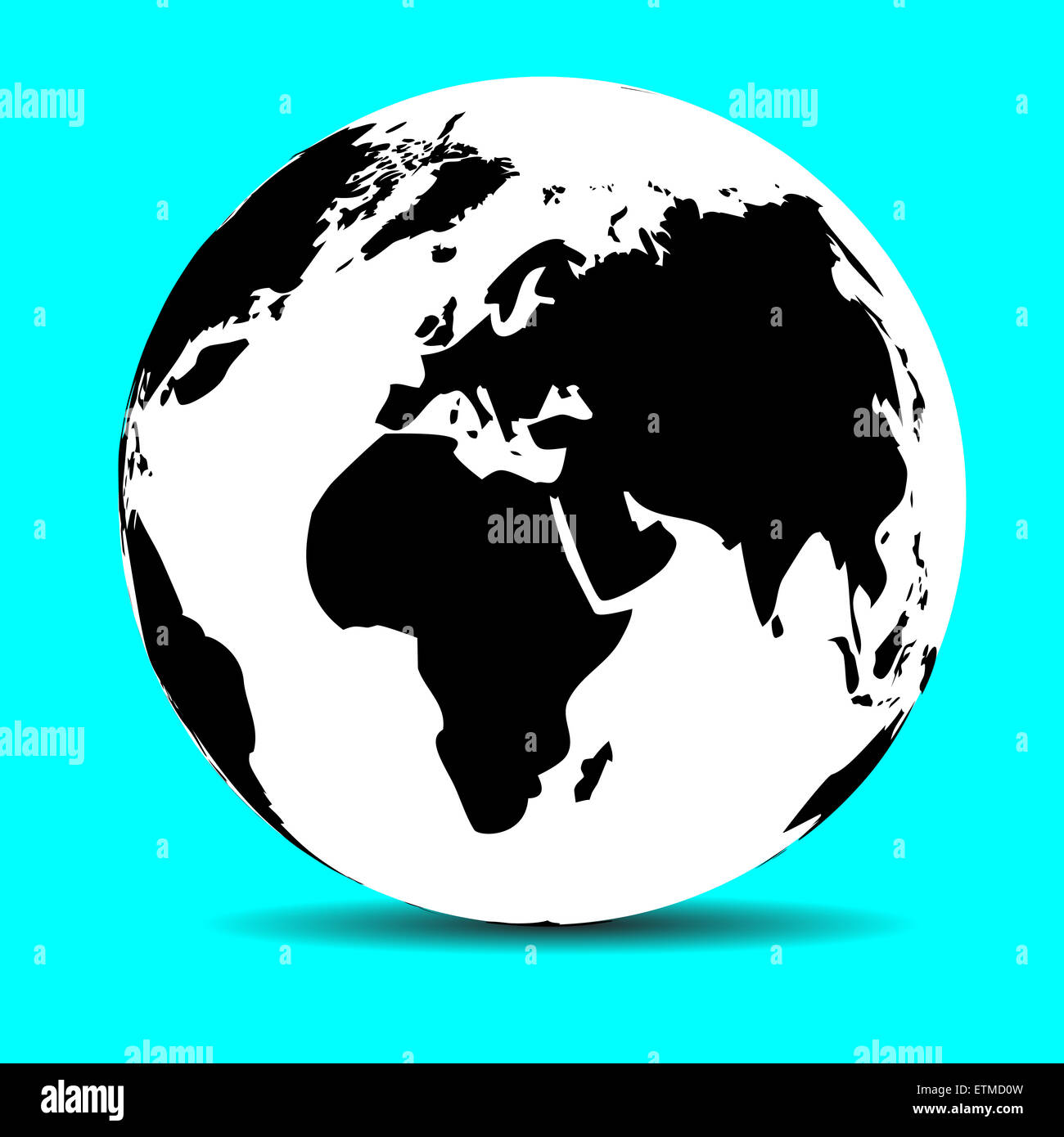 Welt Karte Erde, Kontinent und Ozean, Planeten und Land, Bereich global, Vektor-Grafik illustration Stockfoto