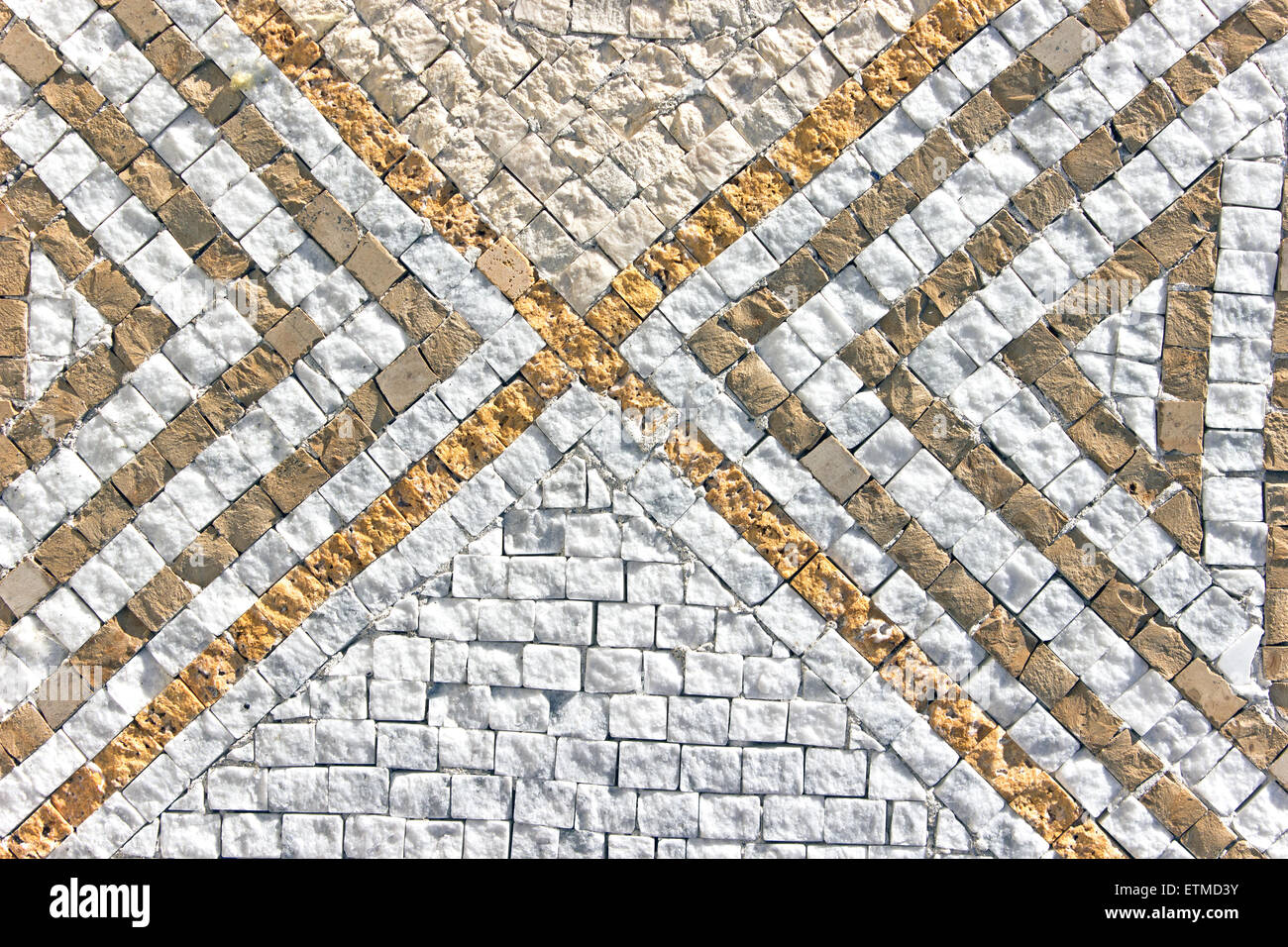 Marmor Naturstein Mosaik Textur als Hintergrund Stockfoto
