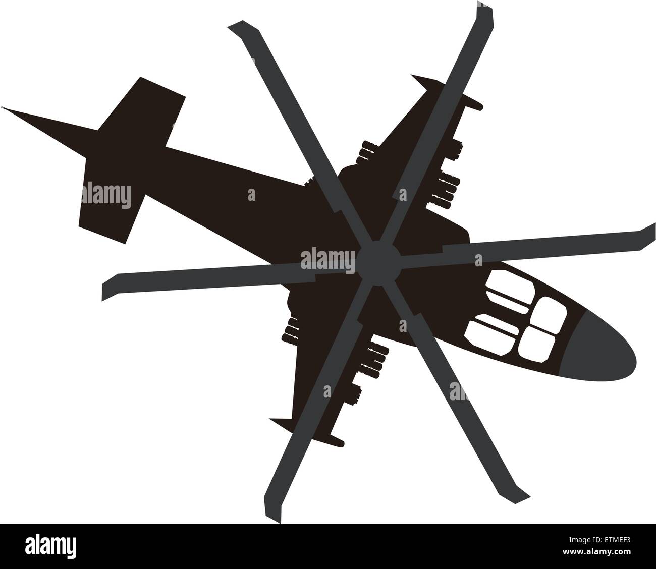 Hubschrauber-Symbol. Ansicht von oben Stock Vektor