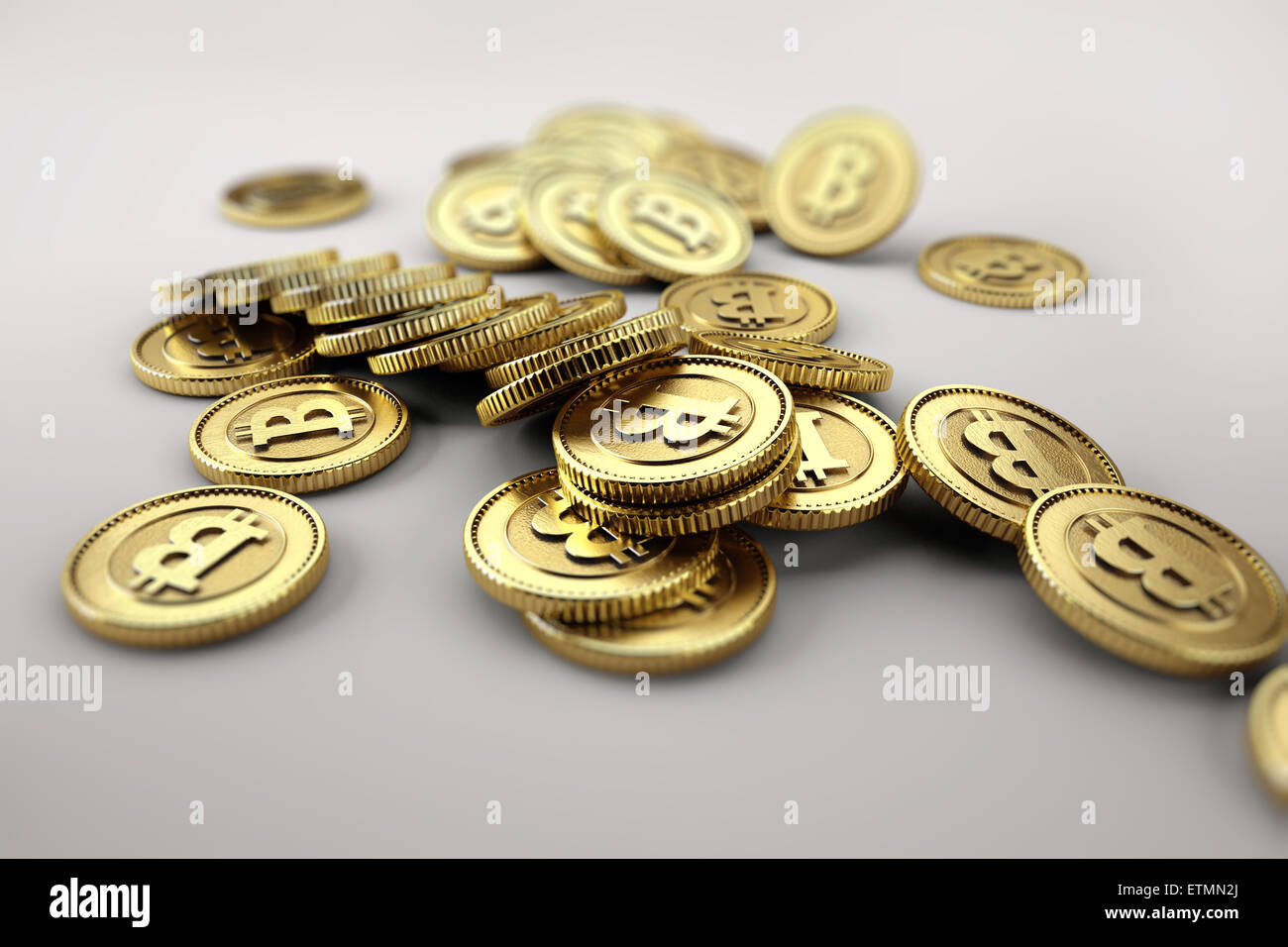 Stilisierte Darstellung von Bitcoin, eine digitale Währung. Stockfoto