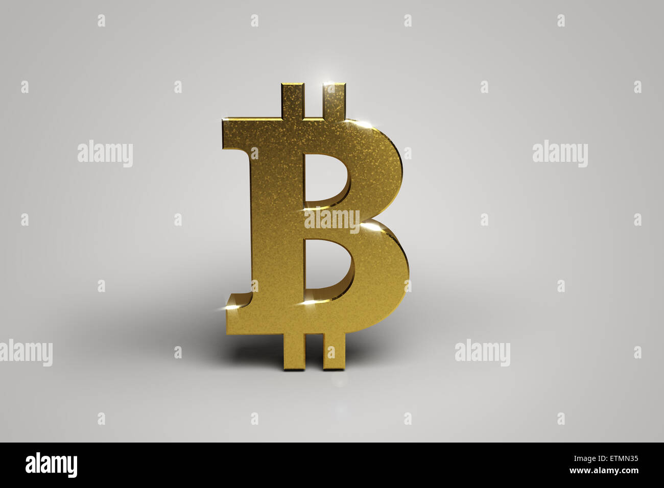 Stilisierte Darstellung von Bitcoin, eine digitale Währung. Stockfoto