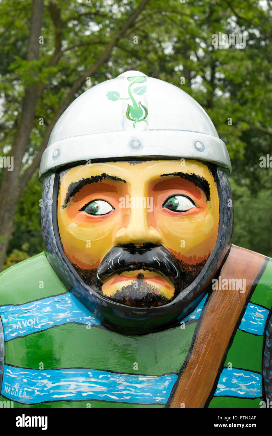 Porträt einer Statue eines bärtigen Mannes Blick seitwärts Stockfoto