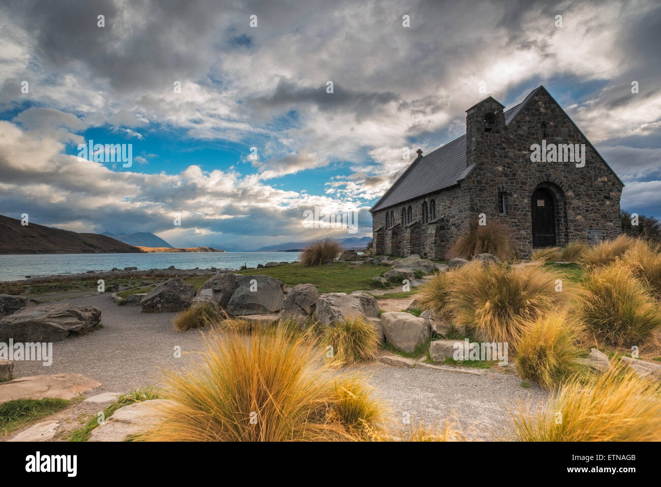 Die Kirche des guten Hirten, Lake Tekapo, Canterbury, Neuseeland Stockfoto