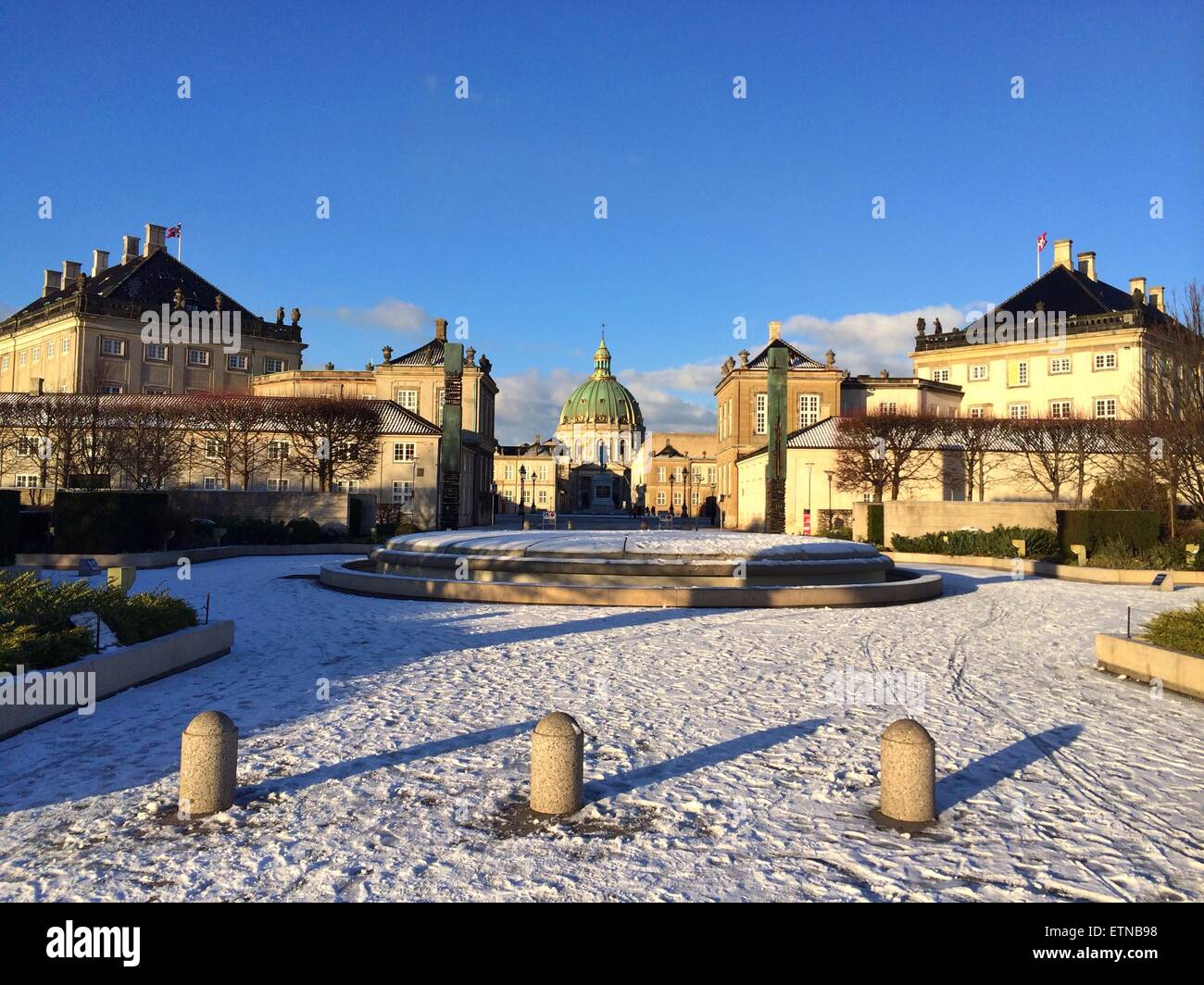 Schloss Amalienborg im Winter, Kopenhagen, Dänemark Stockfoto