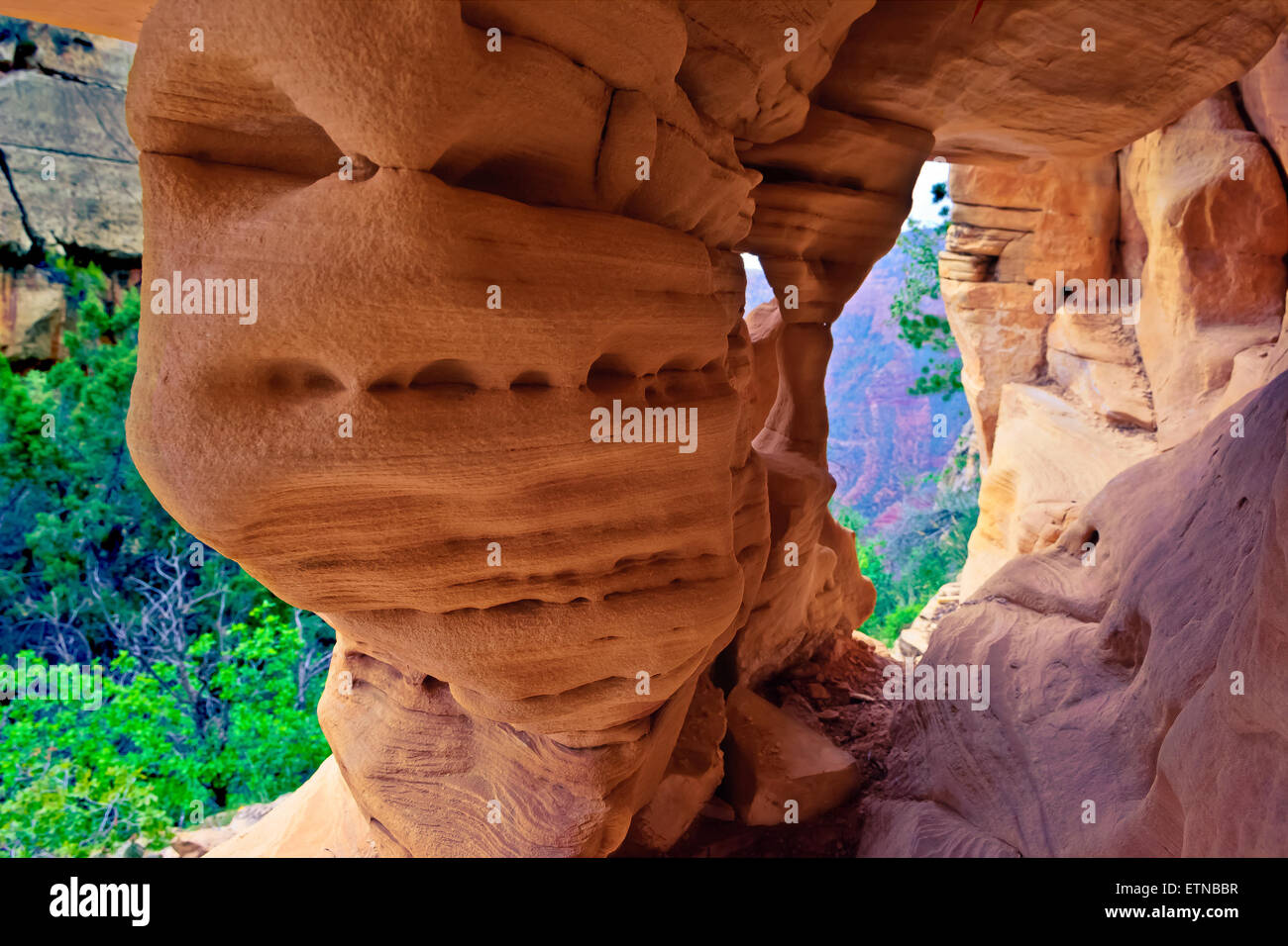 Die Säule der Grand View Trail, Grand Canyon, Arizona, USA Stockfoto