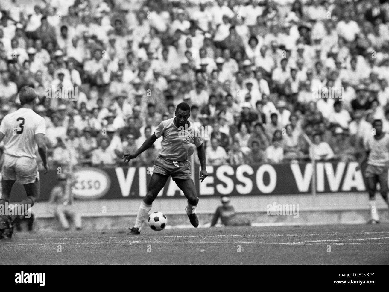 Brasilien Vs, die Tschechoslowakei 1970 WM Gruppe C. Brasilien gewann 4: 1 am Vorabend der Eröffnung Brasiliens in den 1970 WM Erwartungen entsprechen, waren nicht so hoch, wie man im Nachhinein denkt.  Die dann zweifach-Weltmeister ließ einen schlechten Eindruck in die Stockfoto