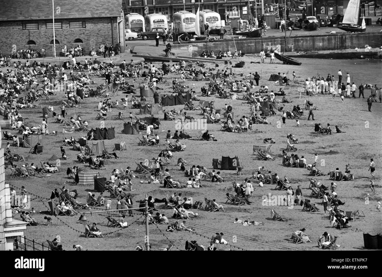 Urlaub Szenen in Scarborough, North Yorkshire. 31. August 1958. Stockfoto