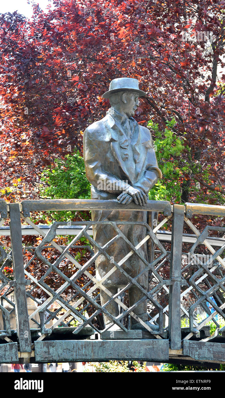 Statue von Imre Nagy auf Brücke in Märtyrer Platz, Pest, Budapest, Ungarn Stockfoto
